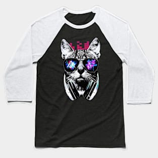 Cat Music Design Baseball T-Shirt